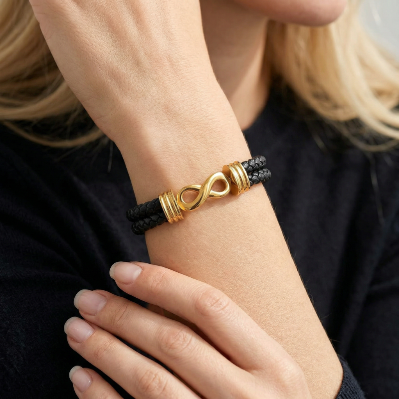 EternaLink Double Braided Gold Infinity Bracelet