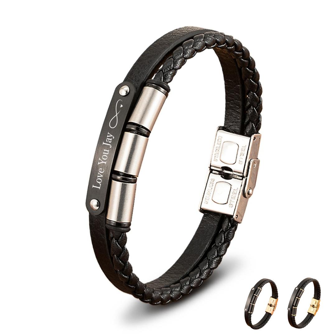 Apex Band Personalised Leather Bracelet-Personalised Bracelet-Auswara