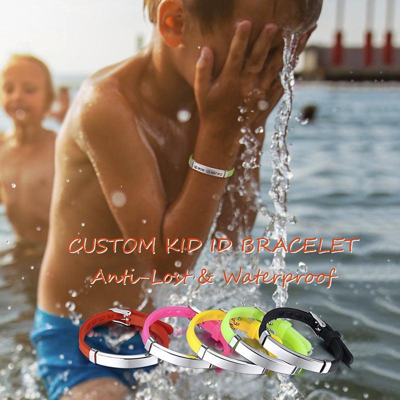 Aqua Engravable Silicone ID Bracelet for Kids-Identification Bracelet-Auswara
