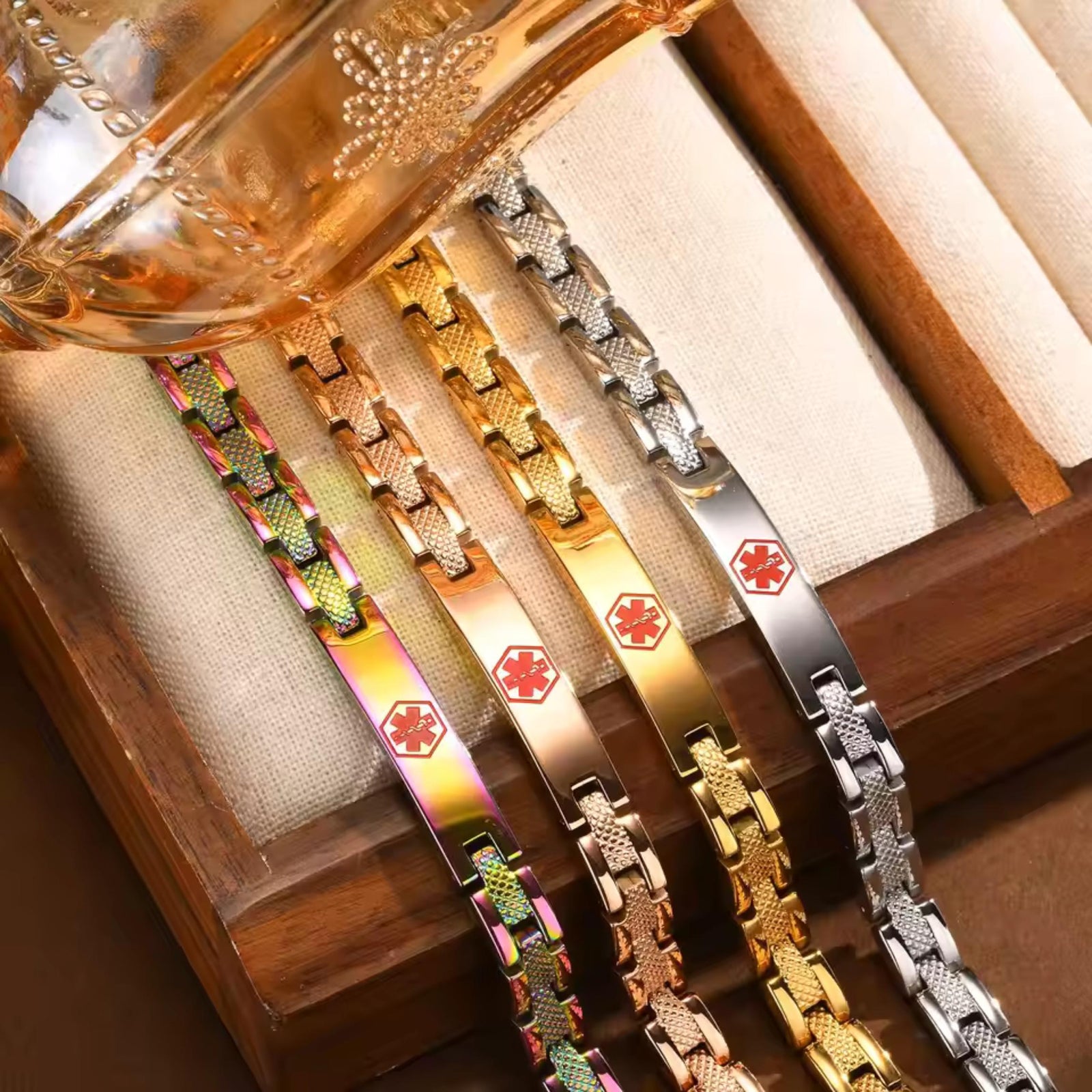 AuraMed Chiclet Medical ID Bracelet-Medical ID Bracelet-Auswara