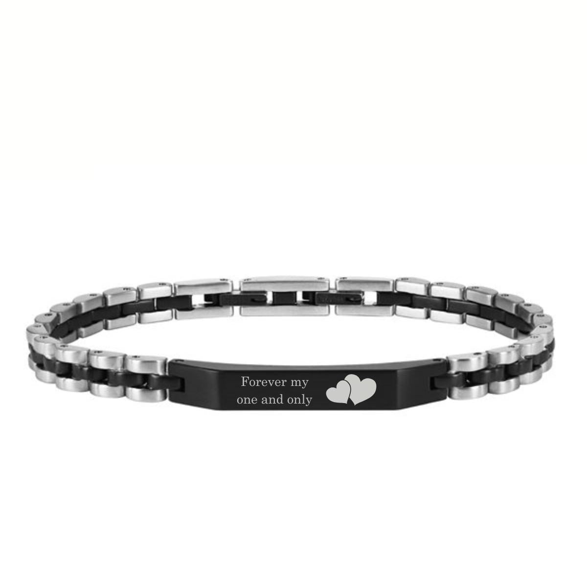 Aureon™ Angled Bar Personalised Unisex Bracelet, Premium Stainless Steel-Personalised Bracelet-Auswara