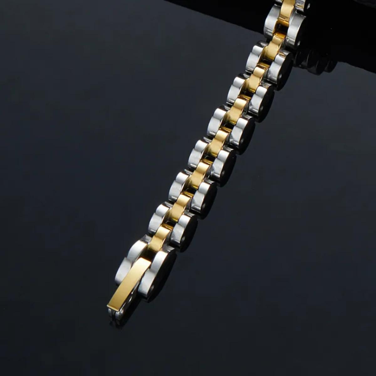 Aureon™ Angled Bar Personalised Unisex Bracelet, Premium Stainless Steel-Personalised Bracelet-Auswara