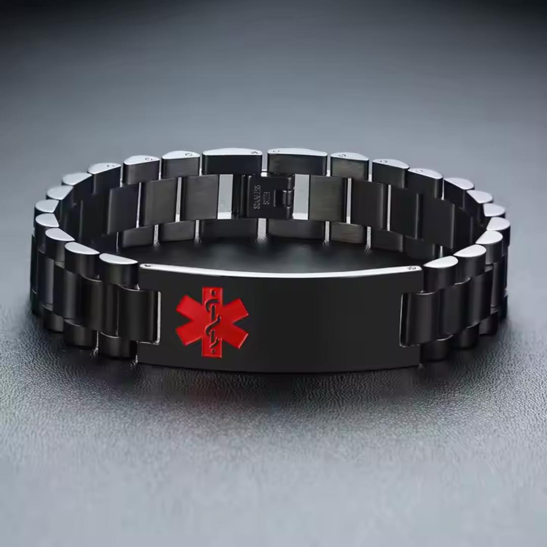 Aussie’s Luxe Guardian Red Emblem Medical ID Bracelet-Medical ID Bracelet-Auswara