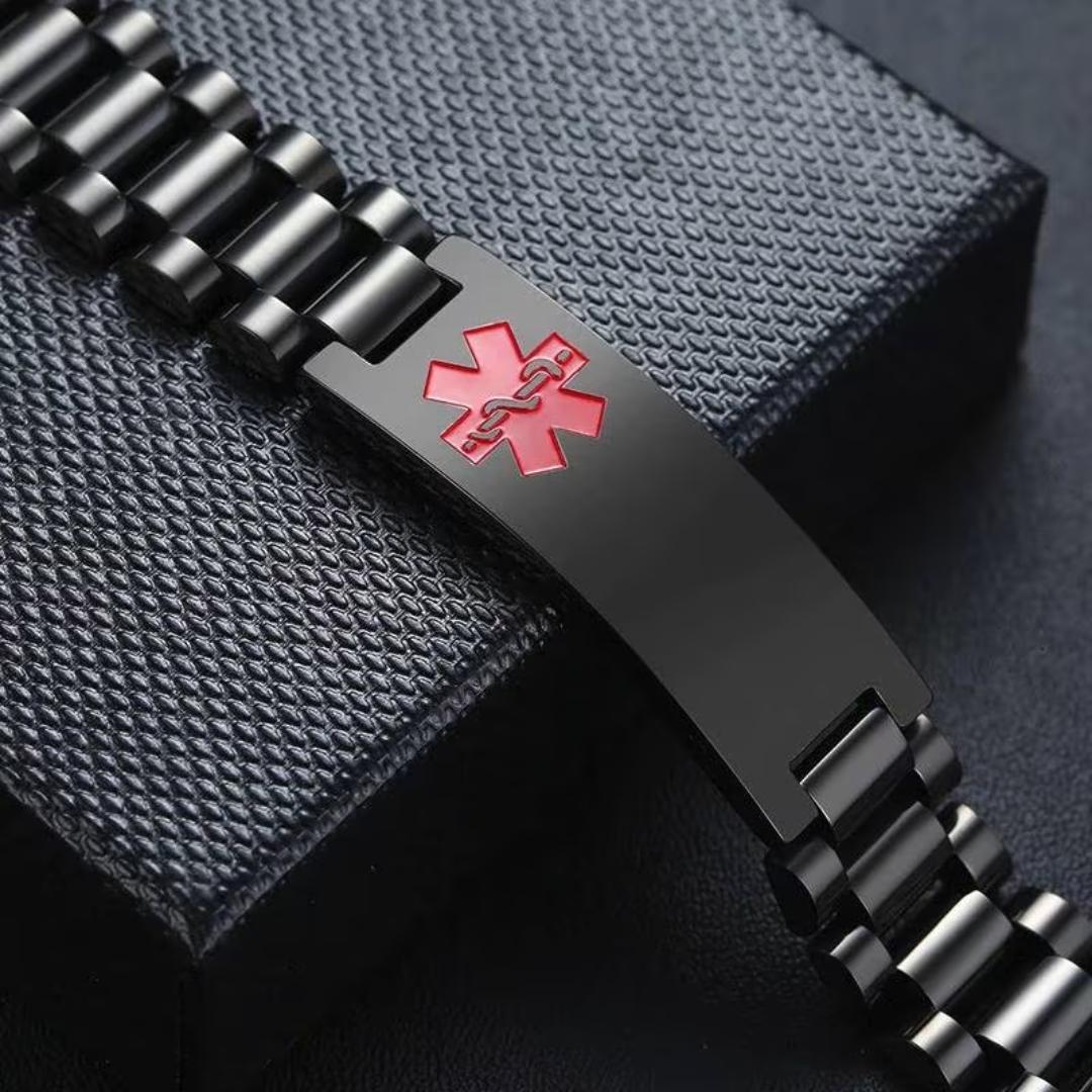 Aussie’s Luxe Guardian Red Emblem Medical ID Bracelet-Medical ID Bracelet-Auswara