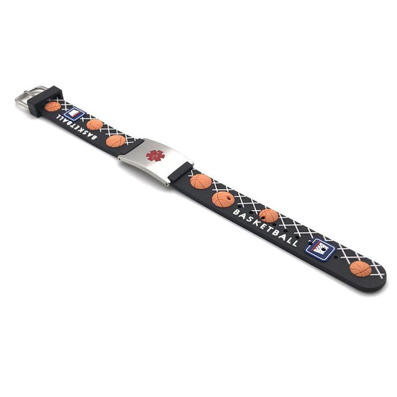 Basketball Medical Alert Kids Bracelet-Kids Medical Alert Bracelet-Auswara
