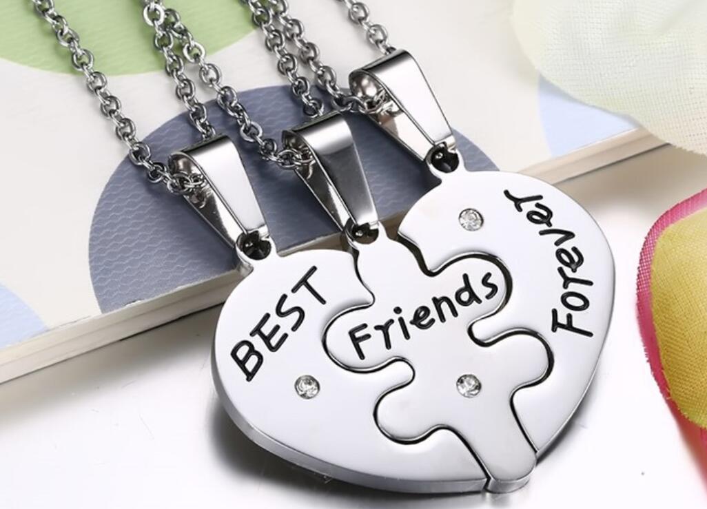 Best Friends Forever Friendship Heart Puzzle Necklace-Best Friend Necklace-Auswara
