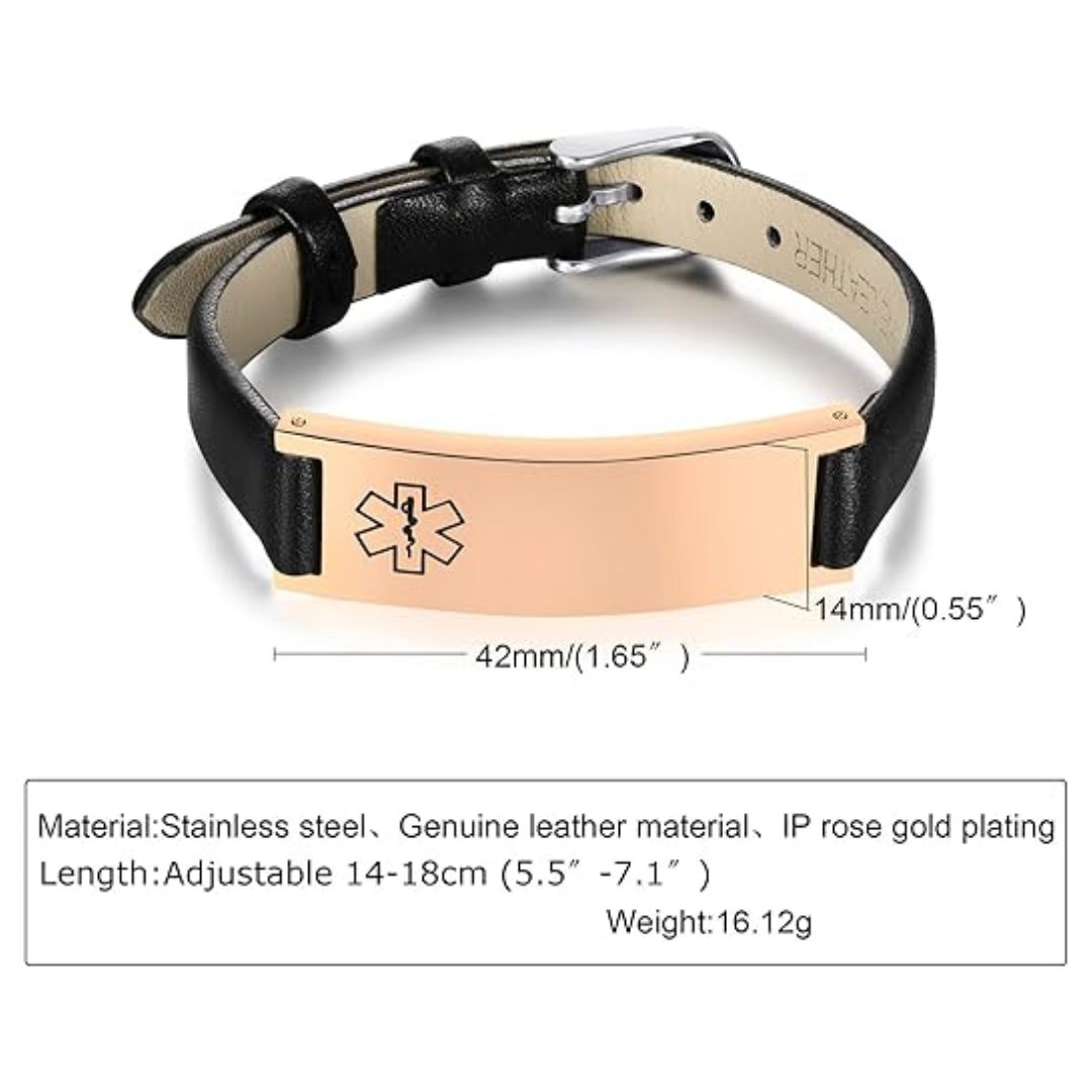 Black LifeStripe Leather with Rose-Gold Plate