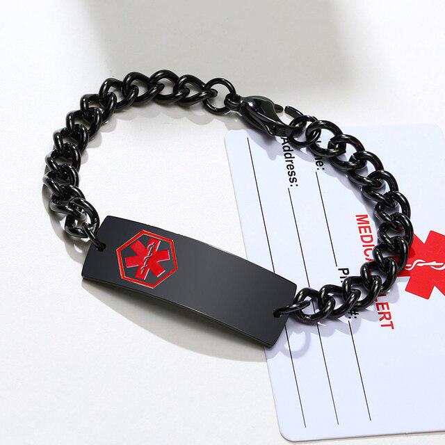 Multi-Colour Medical Alert Chain Bracelet-Medical ID Bracelet-Auswara