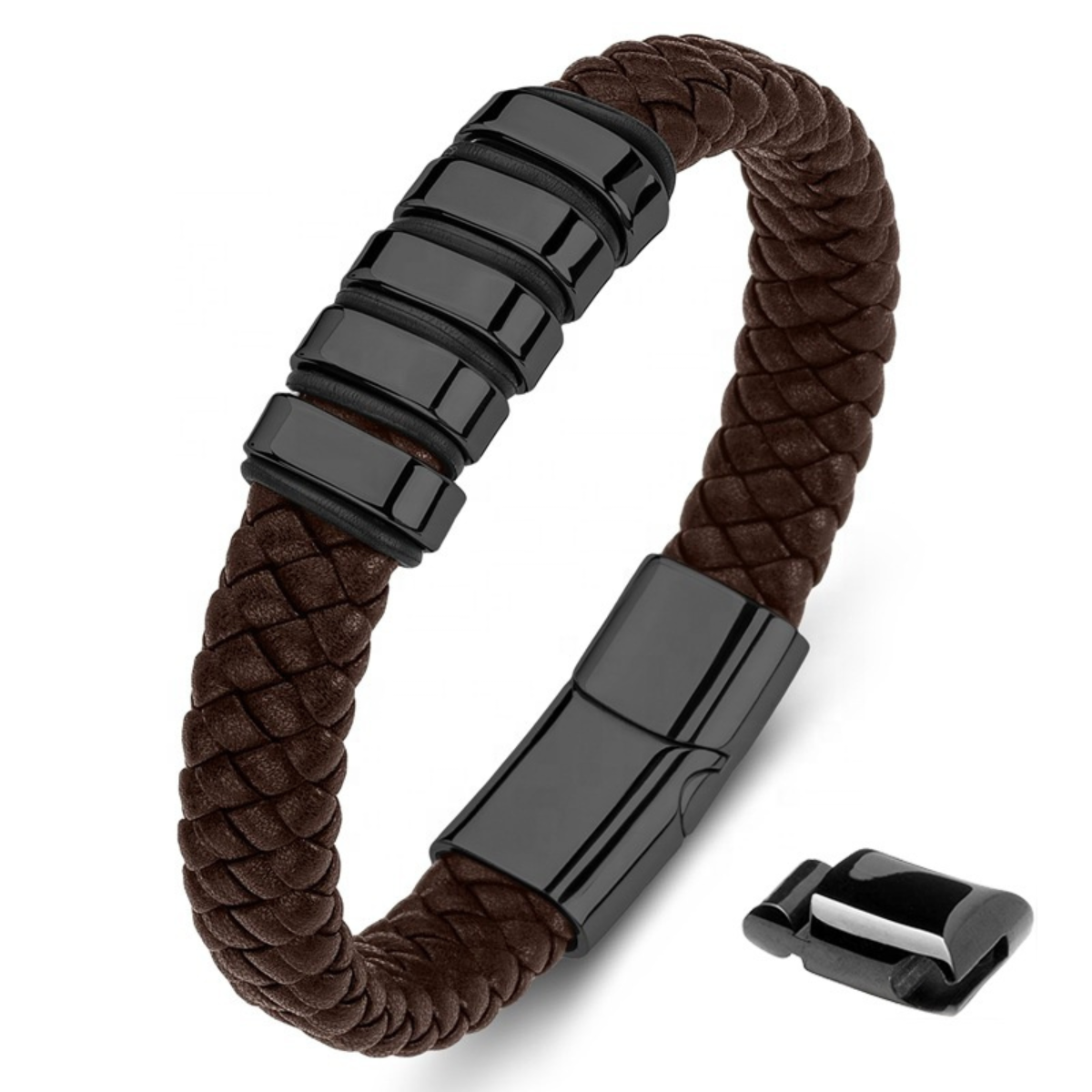 Everloop Personalised Brown Leather Bracelet