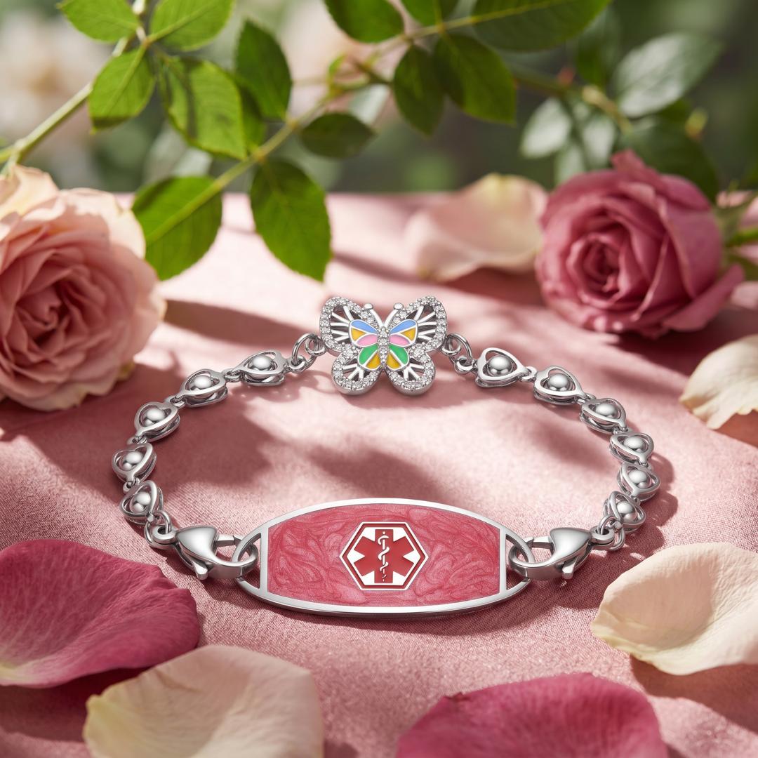 Butterfly Grace Women Medical ID Bracelet-Medical ID Bracelet-Auswara
