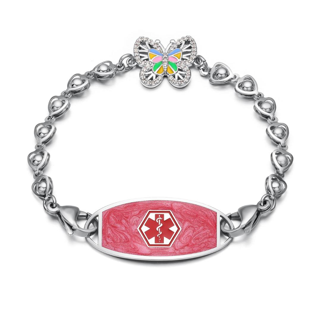 Butterfly Grace Women Medical ID Bracelet-Medical ID Bracelet-Auswara
