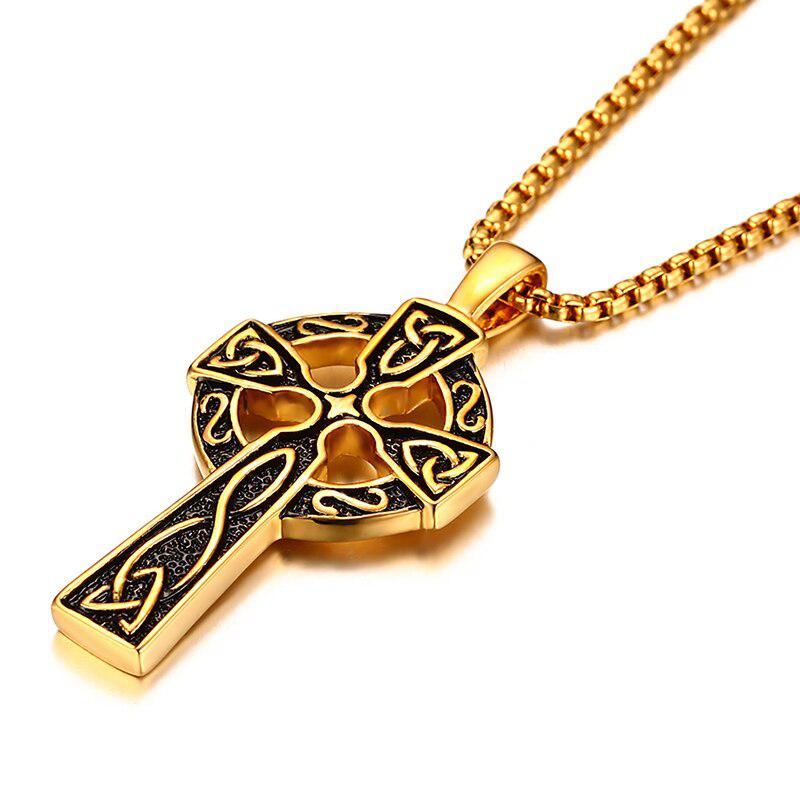Celtic Cross Pendant Necklace-Cross Necklace-Auswara
