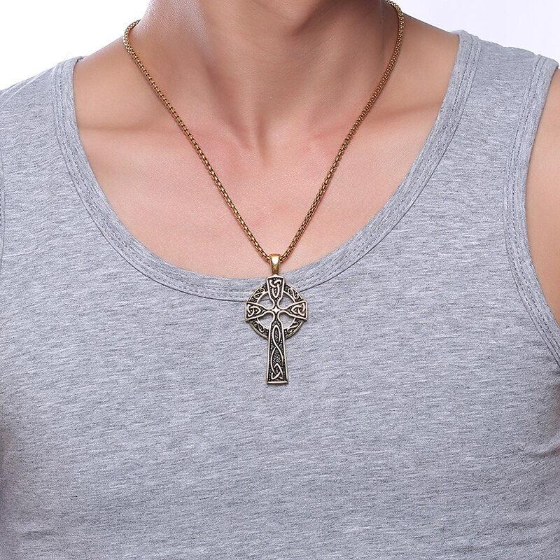 Celtic Cross Pendant Necklace-Cross Necklace-Auswara