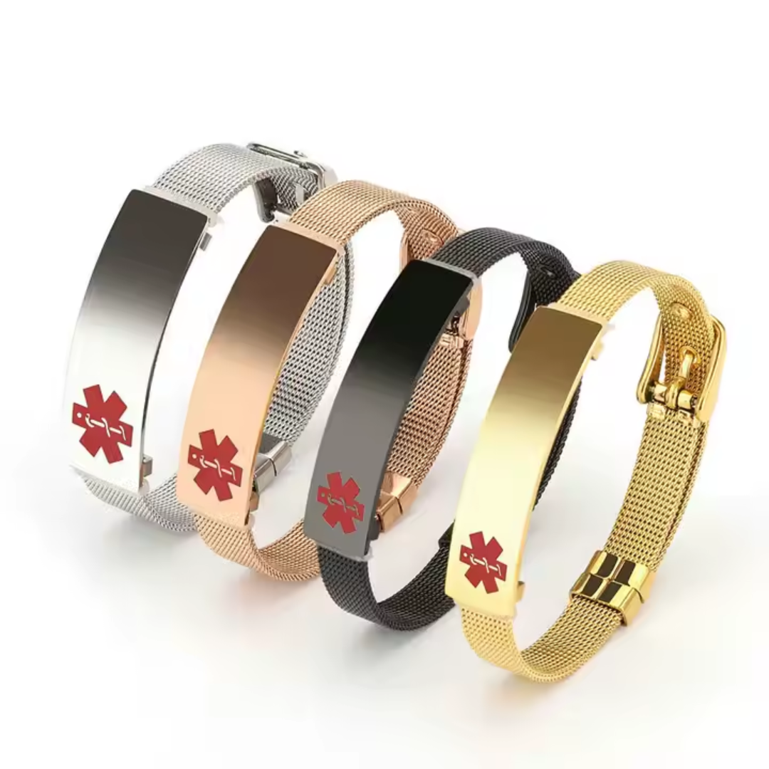 Chic Mesh Medical ID Bracelet – Multiple Colour Options