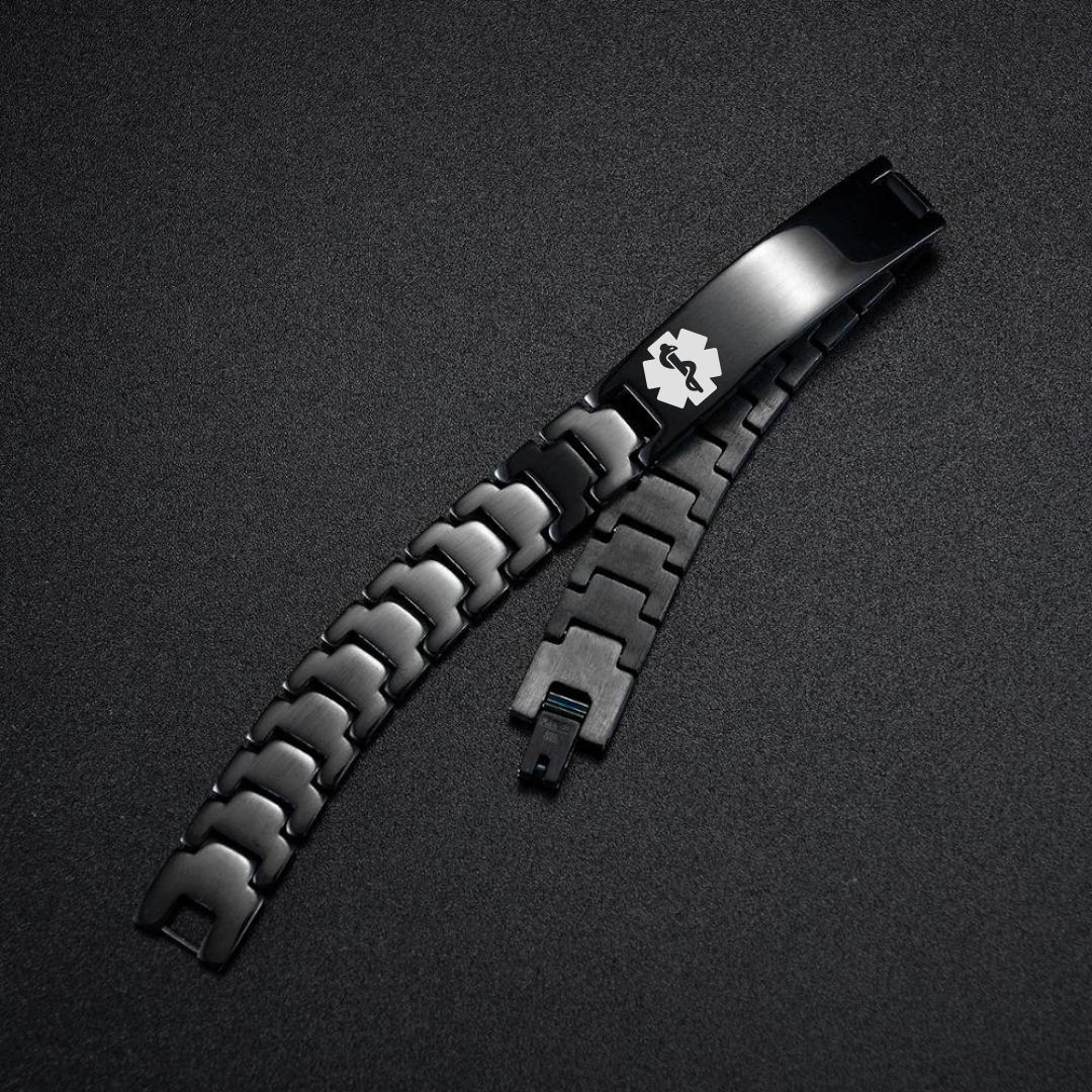 (Copy) Aussie's Lifeline Elegance Black Medical ID Bracelet-Medical ID Bracelet-Auswara