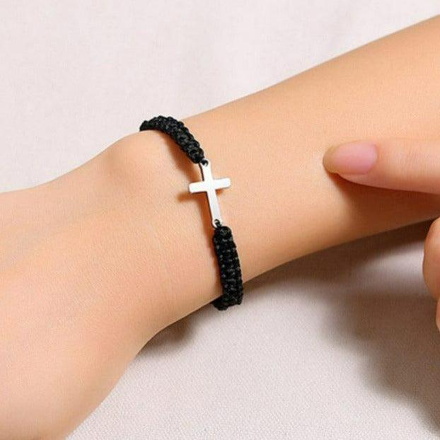 Couples Matching Cross Rope Christian Bracelet-Cross Bracelet-Auswara