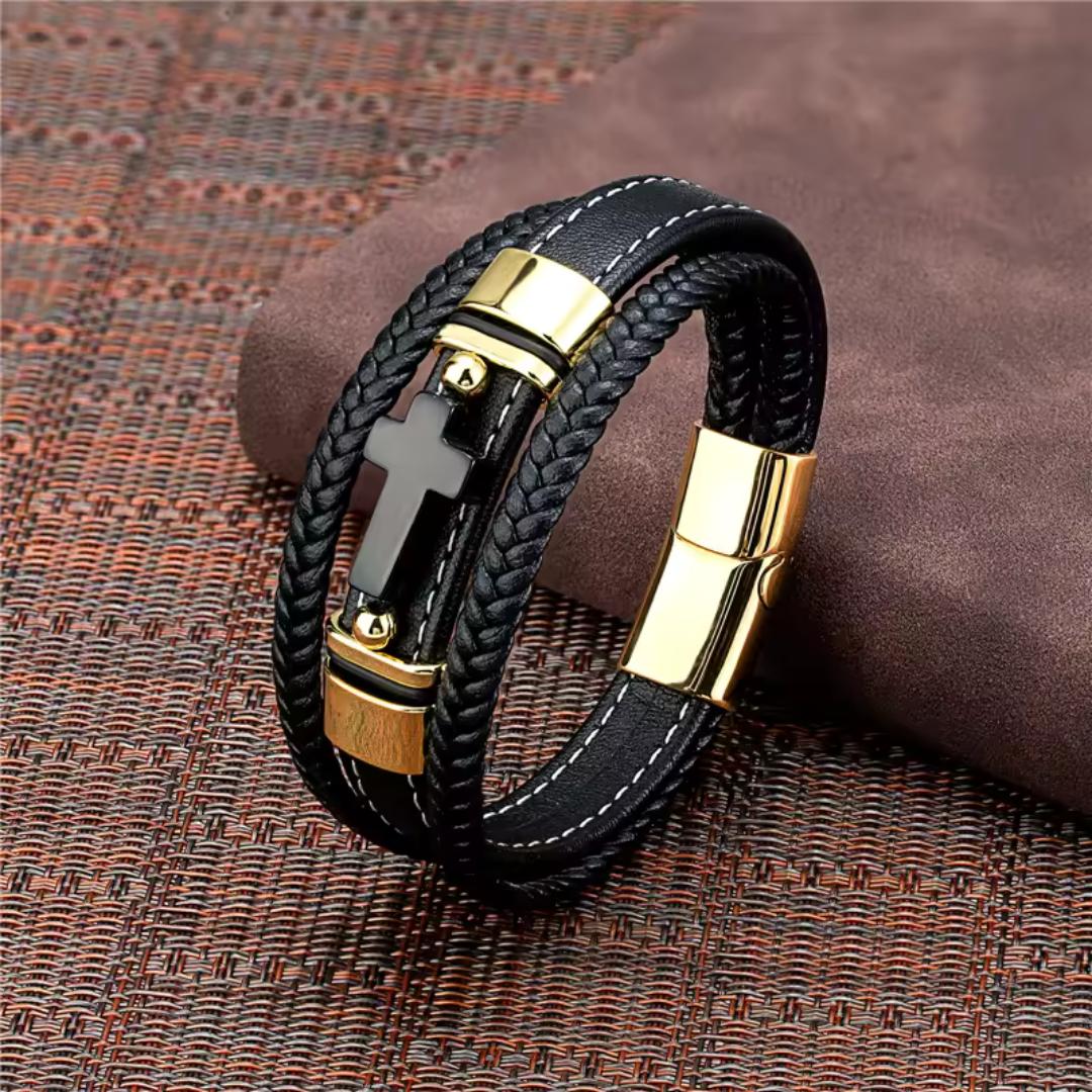 CrossPath Custom Leather Bracelet-Personalised Bracelet-Auswara