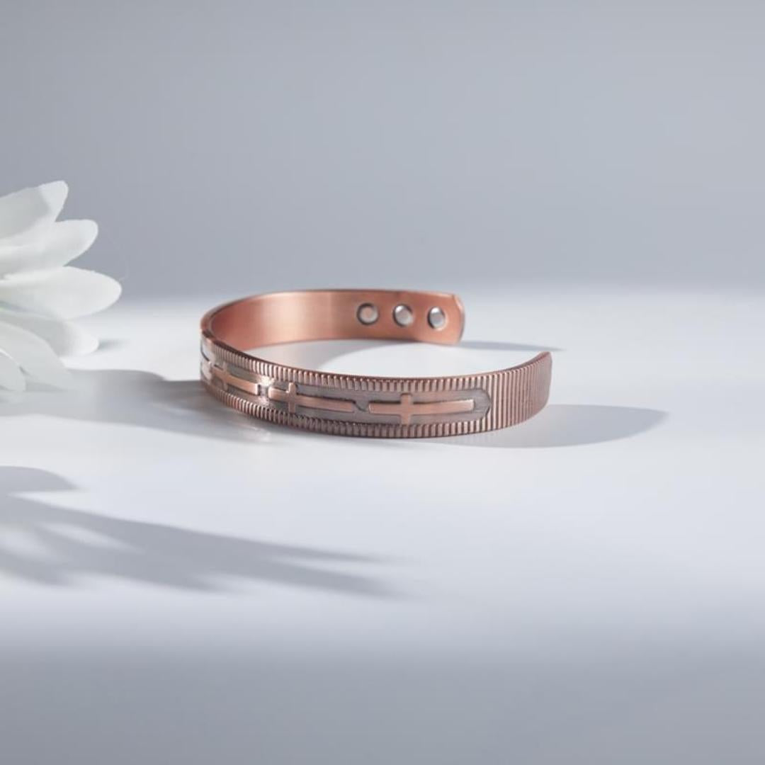 Divine Path Copper Cuff – Light-Revealed Edition for Her-Cross Bracelet-Auswara