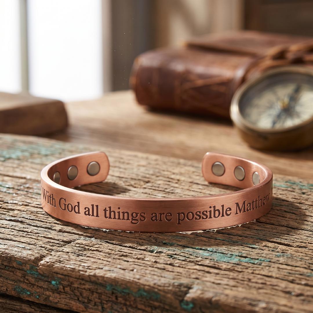 Divine Promise Copper Cuff – Light-Revealed Edition for Her-Cross Bracelet-Auswara