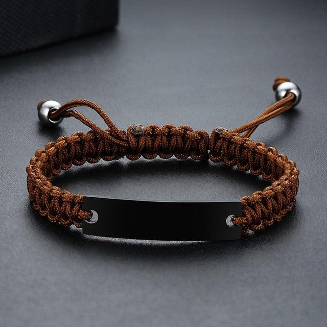 Engravable Braided Bracelet for Men-Personalised Bracelet-Auswara