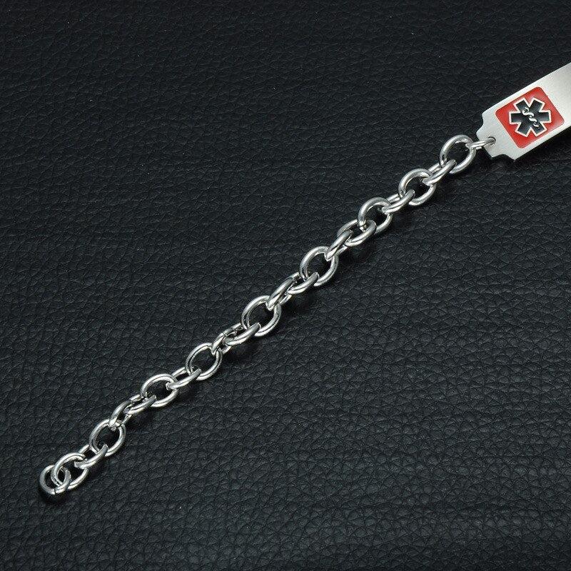 Engravable Medical Alert Link Chain Bracelet-Medical ID Bracelet-Auswara