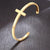 Engravable Unisex Gold Colour Cross Cuff Christian Bracelet-Cross Bracelet-Auswara