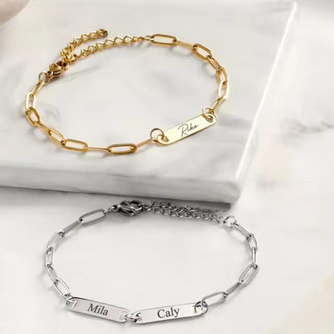 EverLink Women's Personalised Bar Bracelet-Women Bracelets-Auswara