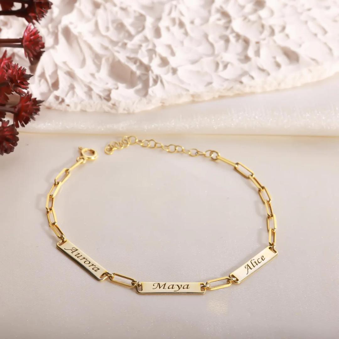 EverLink Women's Personalised Bar Bracelet-Women Bracelets-Auswara