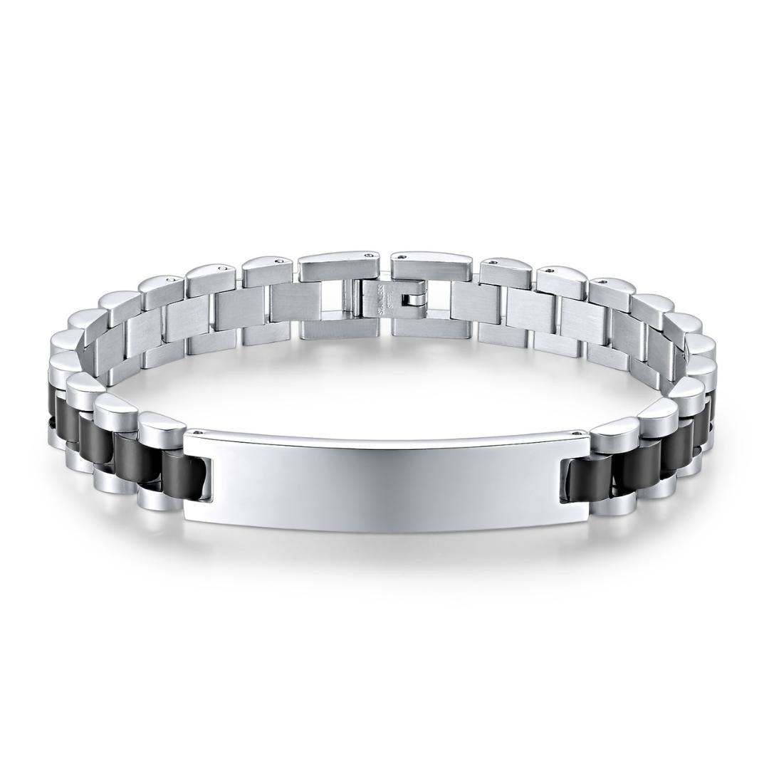 Evermark Unisex Personalised Link Bracelet-Personalised Bracelet-Auswara