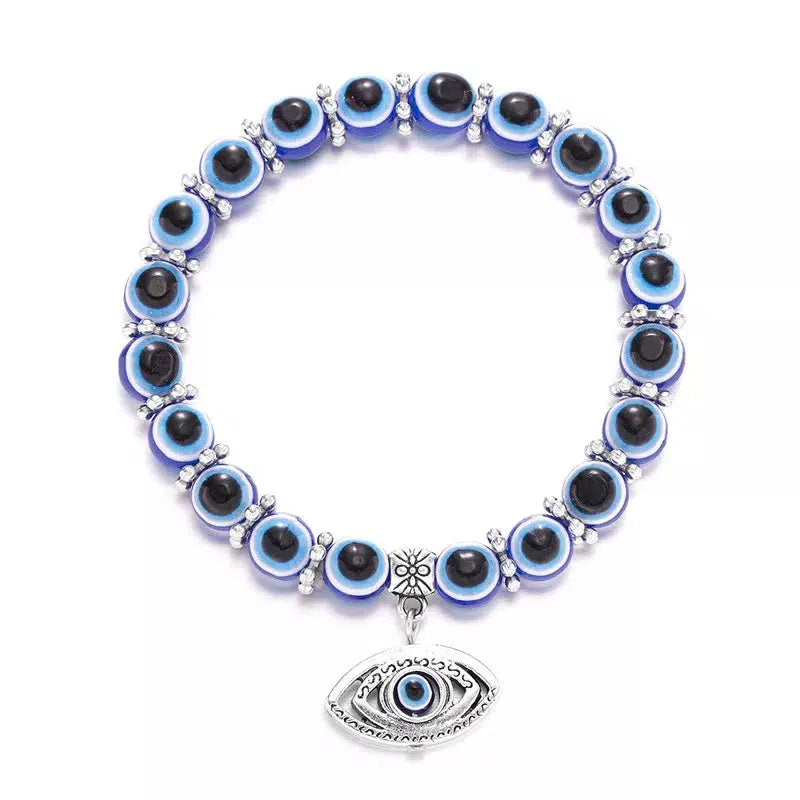 Evil Eye Beads Bracelet with Eye Charm-Evil Eye Bracelet-Auswara