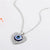 Evil Eye Heart Necklace with Cubic Zirconia in Silver Colour-Evil Eye Necklace-Auswara