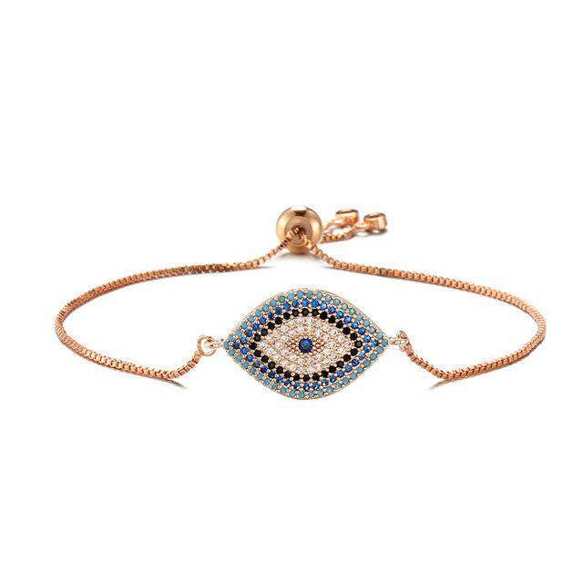 Evil Eye Slider Chain Bracelet-Evil Eye Bracelet-Auswara