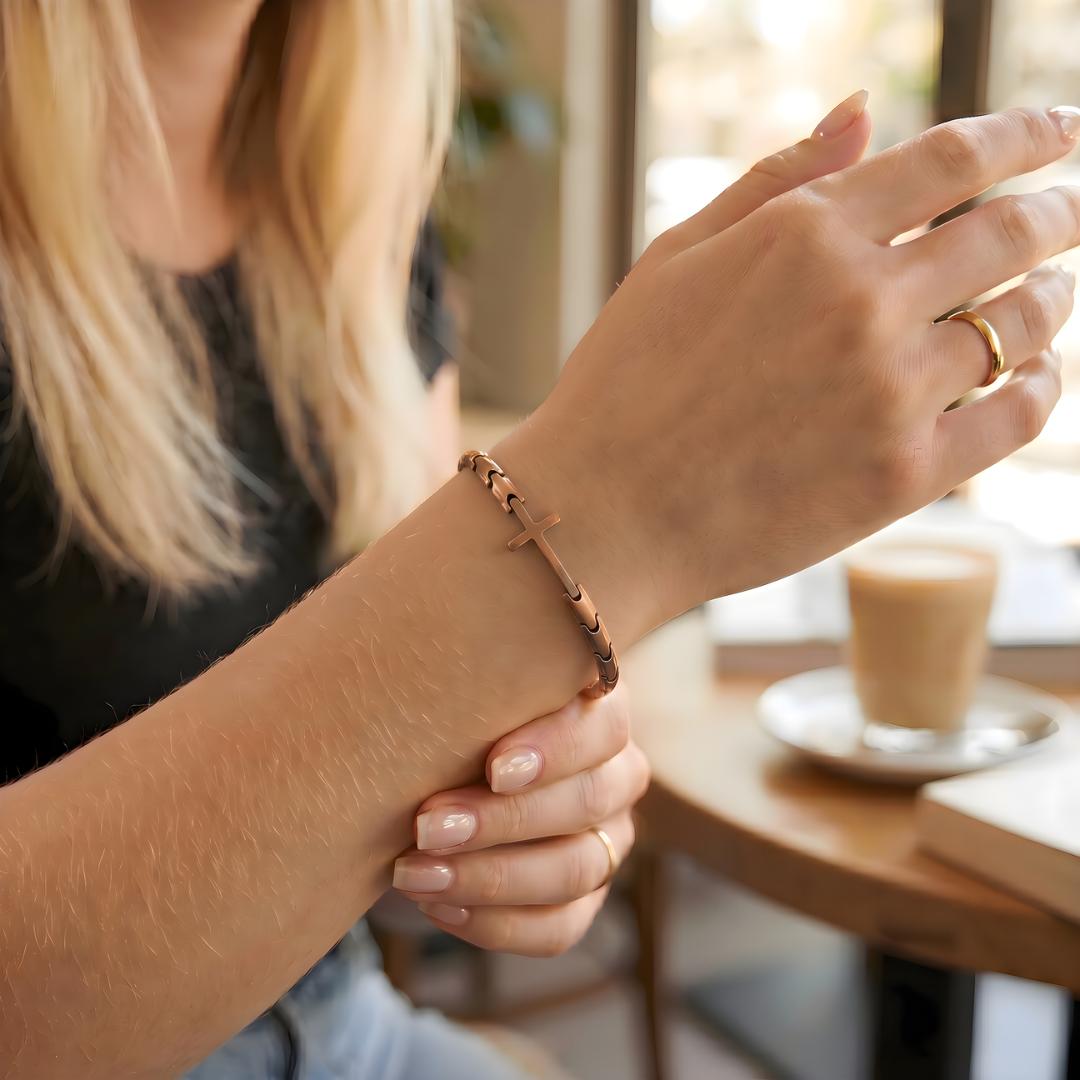 FaithCore Unisex Copper Bracelet-Cross Bracelet-Auswara