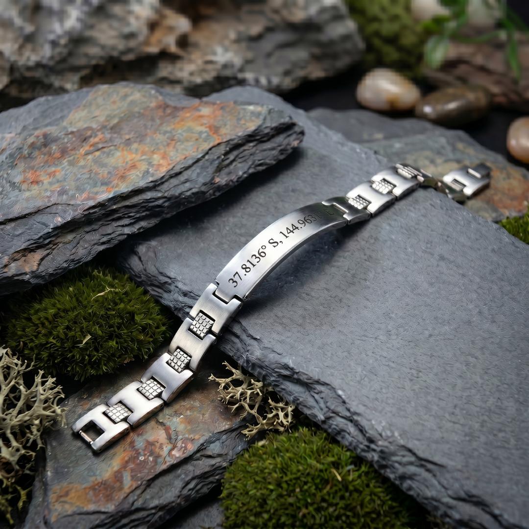 ForeverMark Men’s Personalised Bracelet-Personalised Bracelet-Auswara