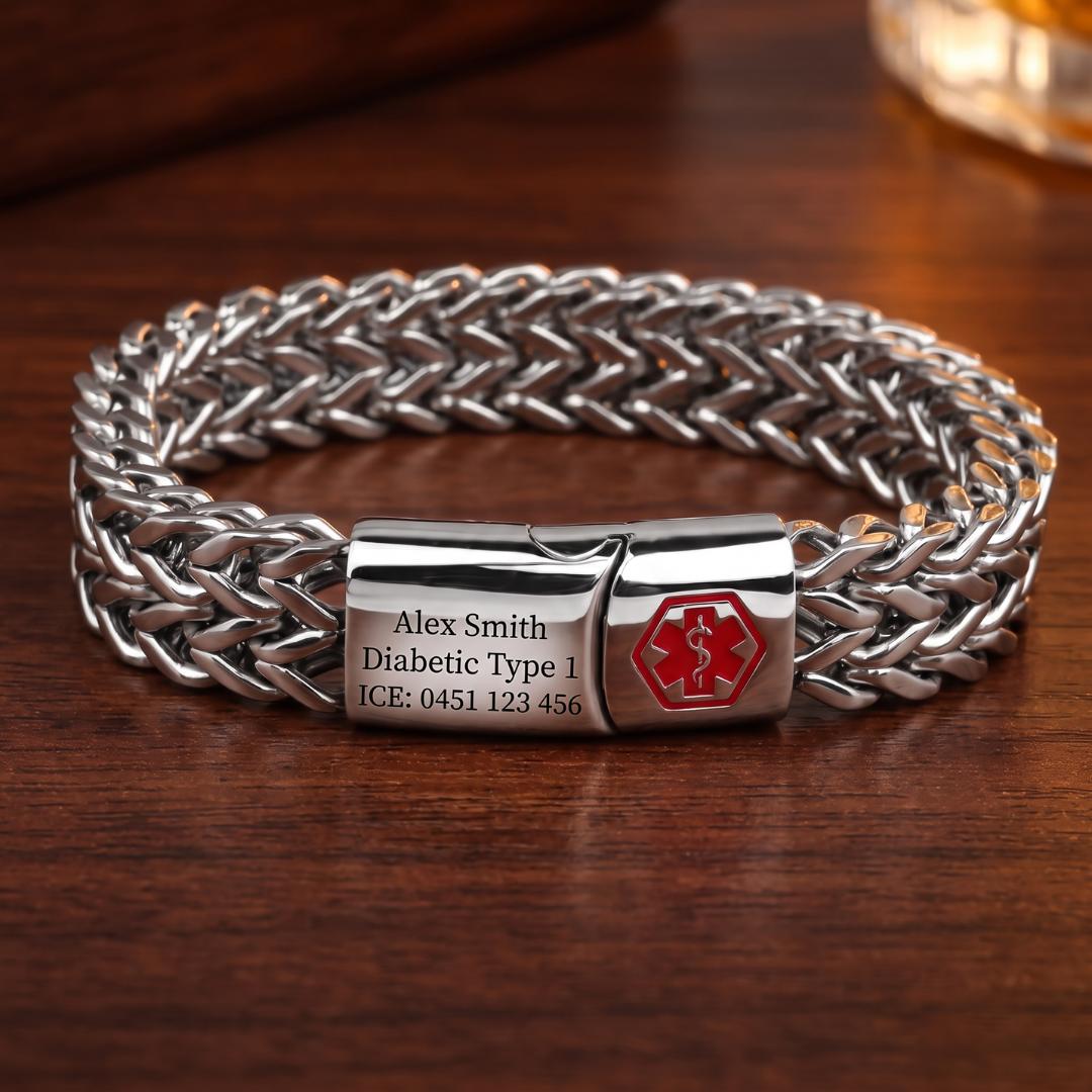 Fortis Personalised Medical ID Bracelet-Medical ID Bracelet-Auswara