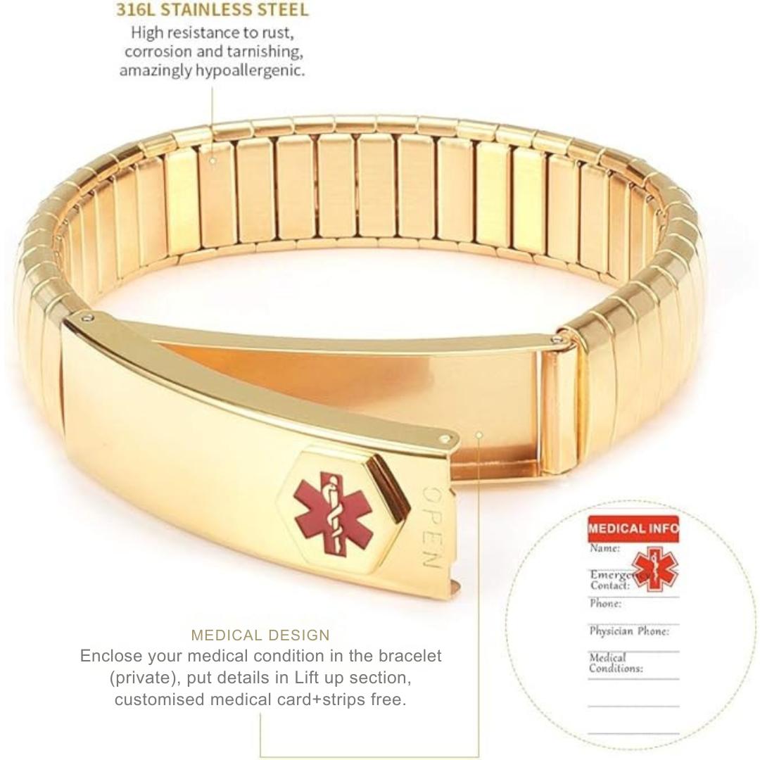GoldVault Medical ID Bracelet-Medical ID Bracelet-Auswara