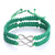 Green Matching Infinity Braided Bracelets for Couples-Couple Bracelet-Auswara