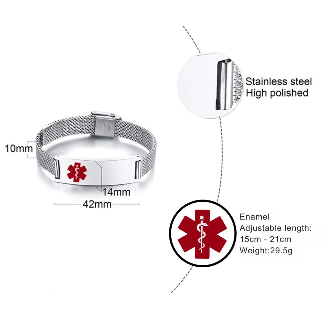 Guardian Mesh Medic Bracelet-Medical ID Bracelet-Auswara