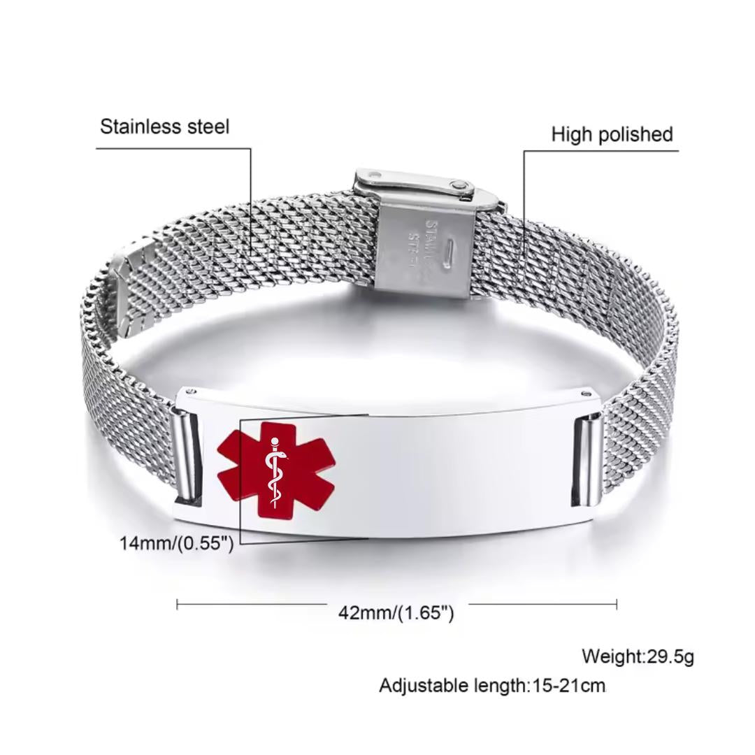 Guardian Mesh Medic Bracelet-Medical ID Bracelet-Auswara
