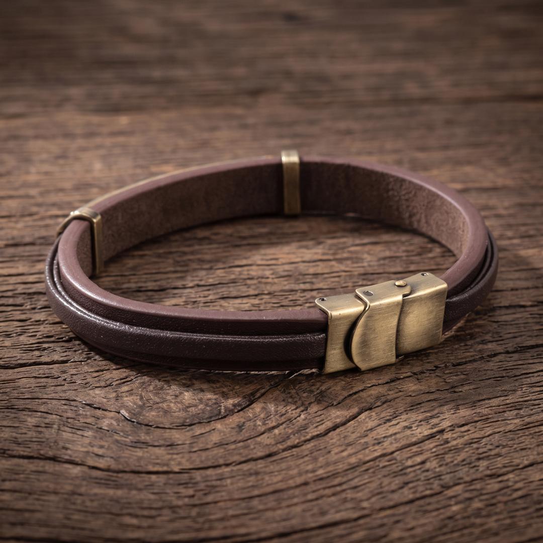 HeritageBond Personalised Leather Bracelet-Personalised Bracelet-Auswara