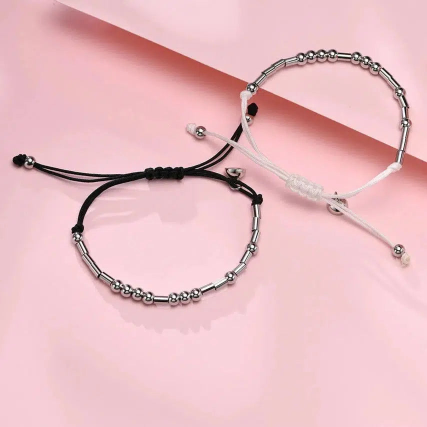 I Love You Morse Code Couples Magnetic Bracelets-Couple Bracelet-Auswara