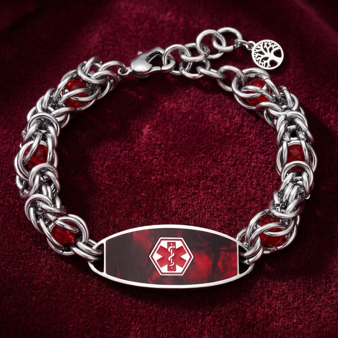 Infinity Weave Women Medical Alert Bracelet-Medical ID Bracelet-Auswara