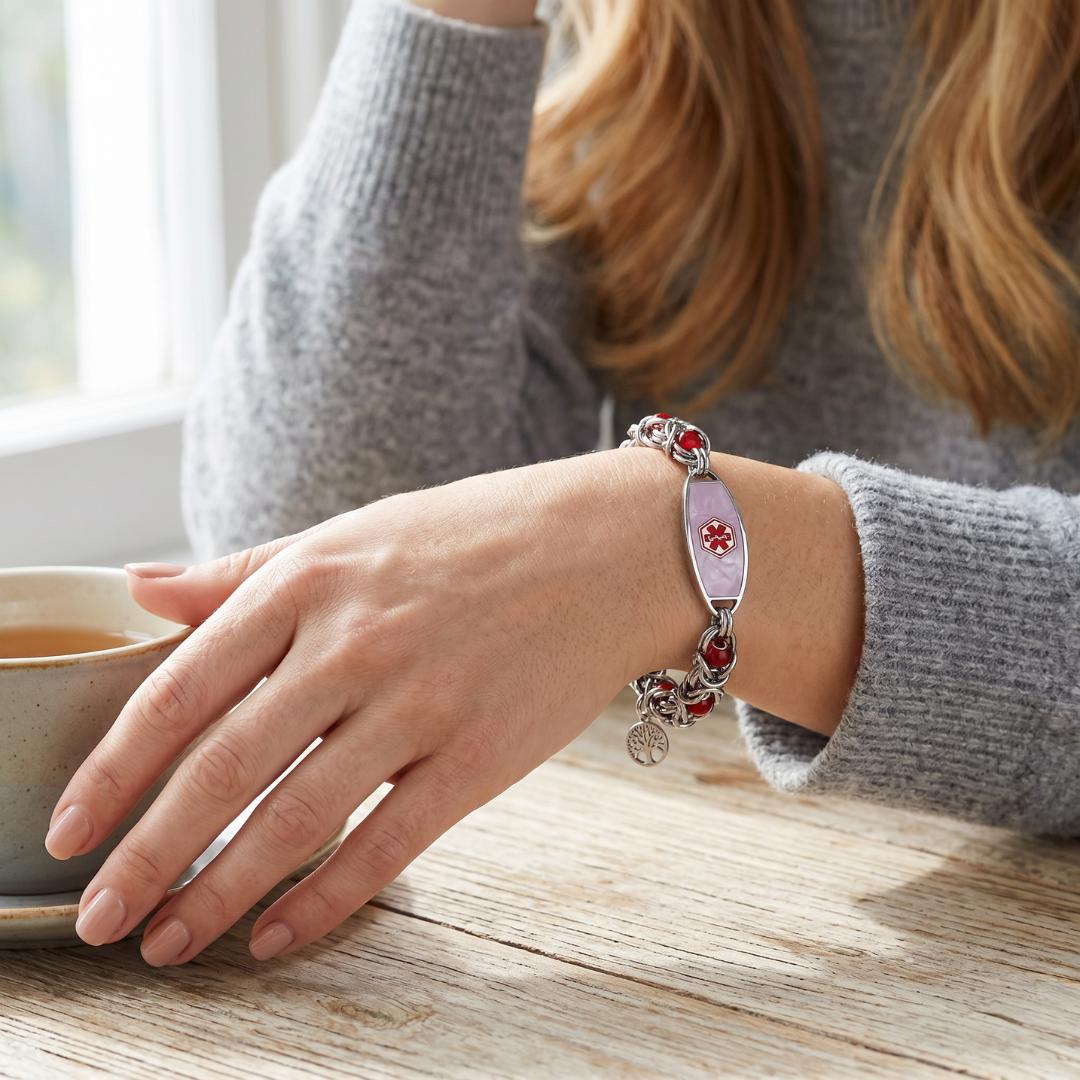 Infinity Weave Women Medical Alert Bracelet-Medical ID Bracelet-Auswara