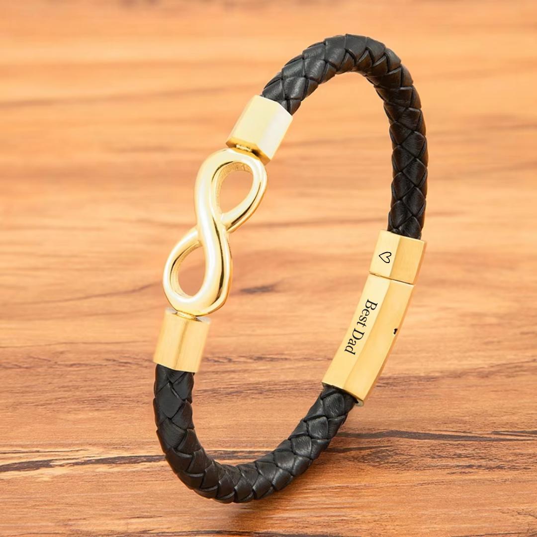 InfinityBond Personalised Leather Bracelet-Personalised Bracelet-Auswara