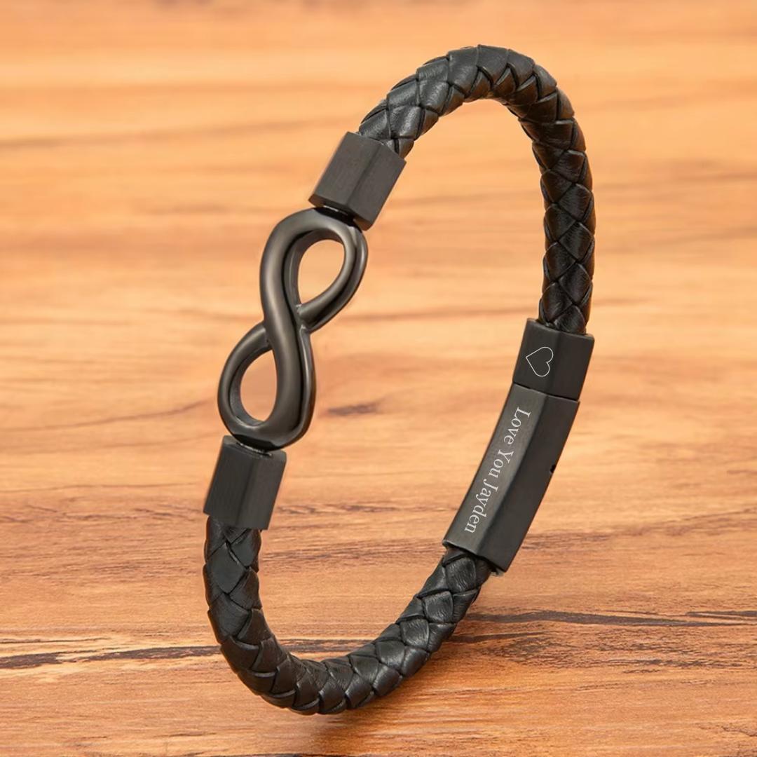 InfinityBond Personalised Leather Bracelet-Personalised Bracelet-Auswara