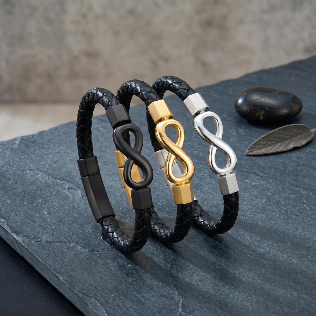 InfinityBond Personalised Leather Bracelet-Personalised Bracelet-Auswara