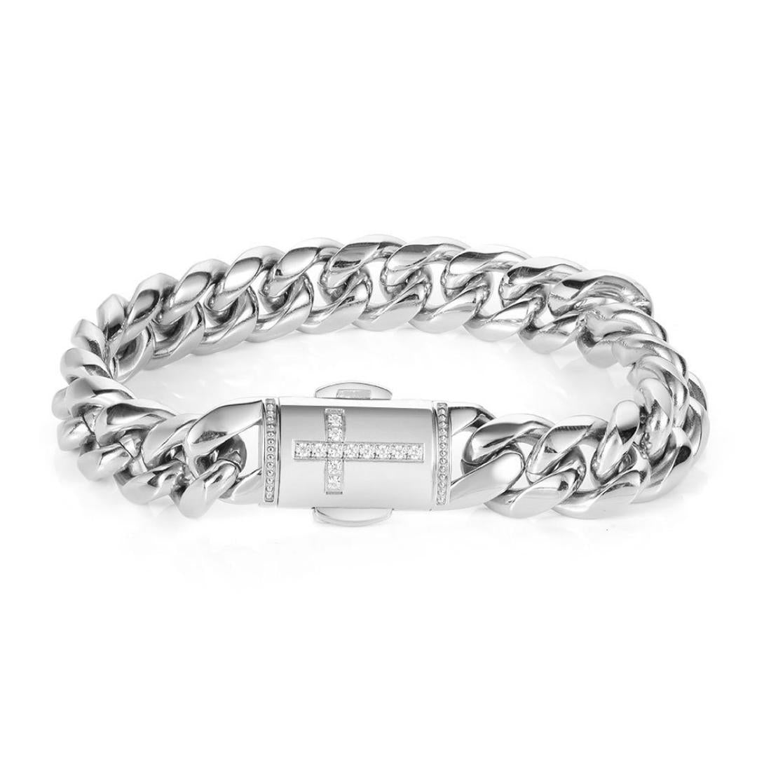 IronFaith Cross Clasp Bracelet-Cross Bracelet-Auswara