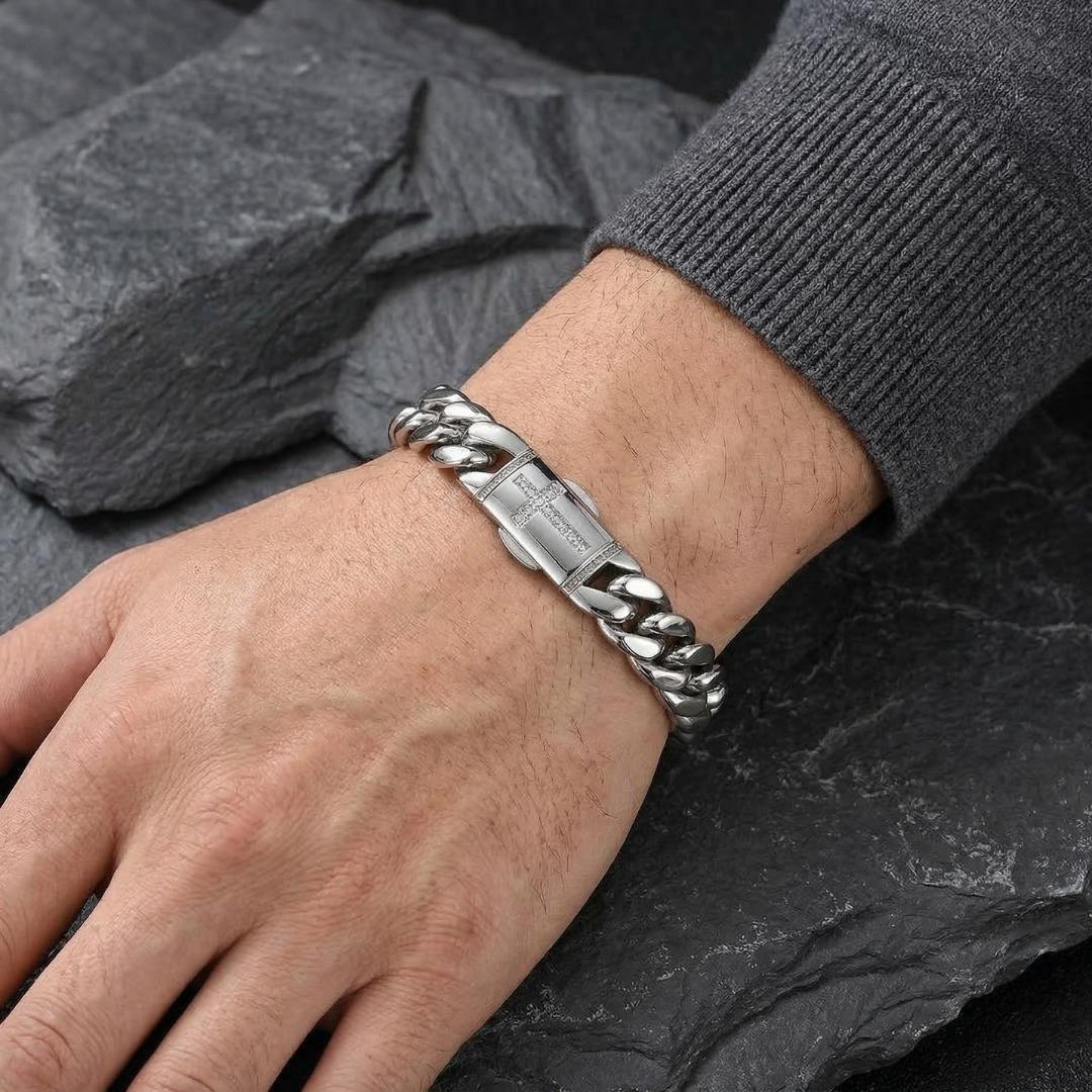 IronFaith Cross Clasp Bracelet-Cross Bracelet-Auswara