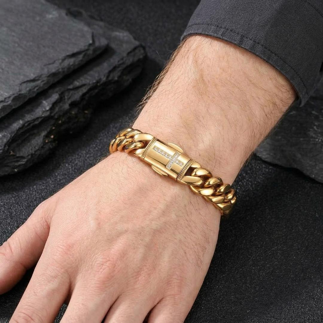 IronFaith Cross Clasp Bracelet-Cross Bracelet-Auswara