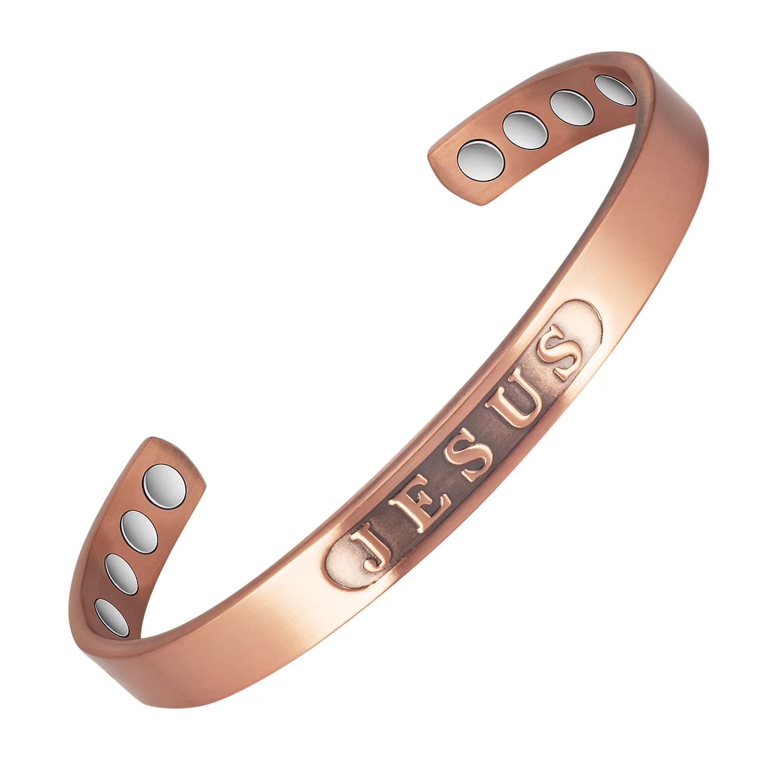 JESUS Copper Cuff – Light-Revealed Edition-Cross Bracelet-Auswara